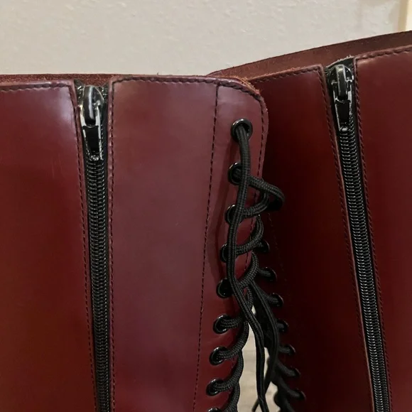 Dr Doc Martens Womens Size 5 Oxblood Red Leather Calf 20 Eyelet Boots - Picture 12 of 12